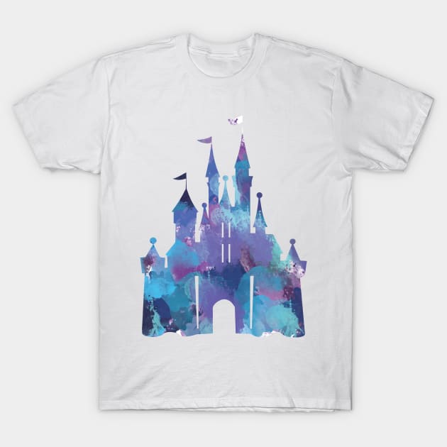 Splatter Paint Castle T-Shirt by kimhutton